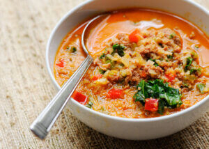 Chorizo cauliflower kale stew